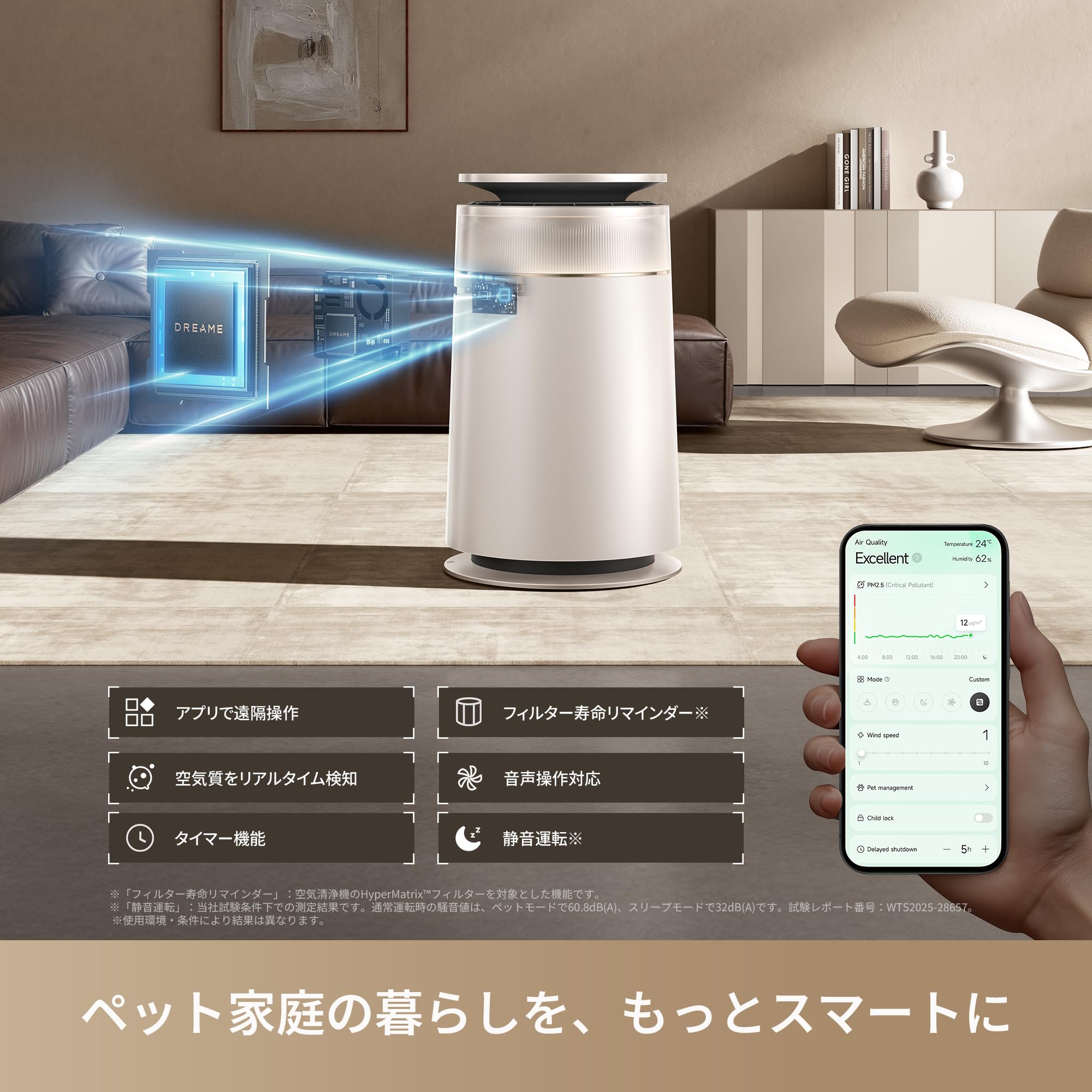 Amazon.co.jp: dreame (ドリーミー) 空気清浄機 ペット向け FP10 35畳